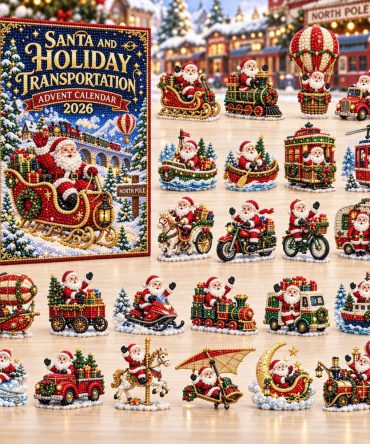 Santa Transport Advent Calendar 2026 - 24 Vehicle-Themed Acrylic Charms Featuring Sleighs, Trucks & More For Kids