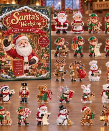 Santa Workshop Toy Shelf 2026 Advent Calendar — 24-Day Countdown With 24 Acrylic Toy & Tool Charms, Festive Workshop Display & Gift For Kids
