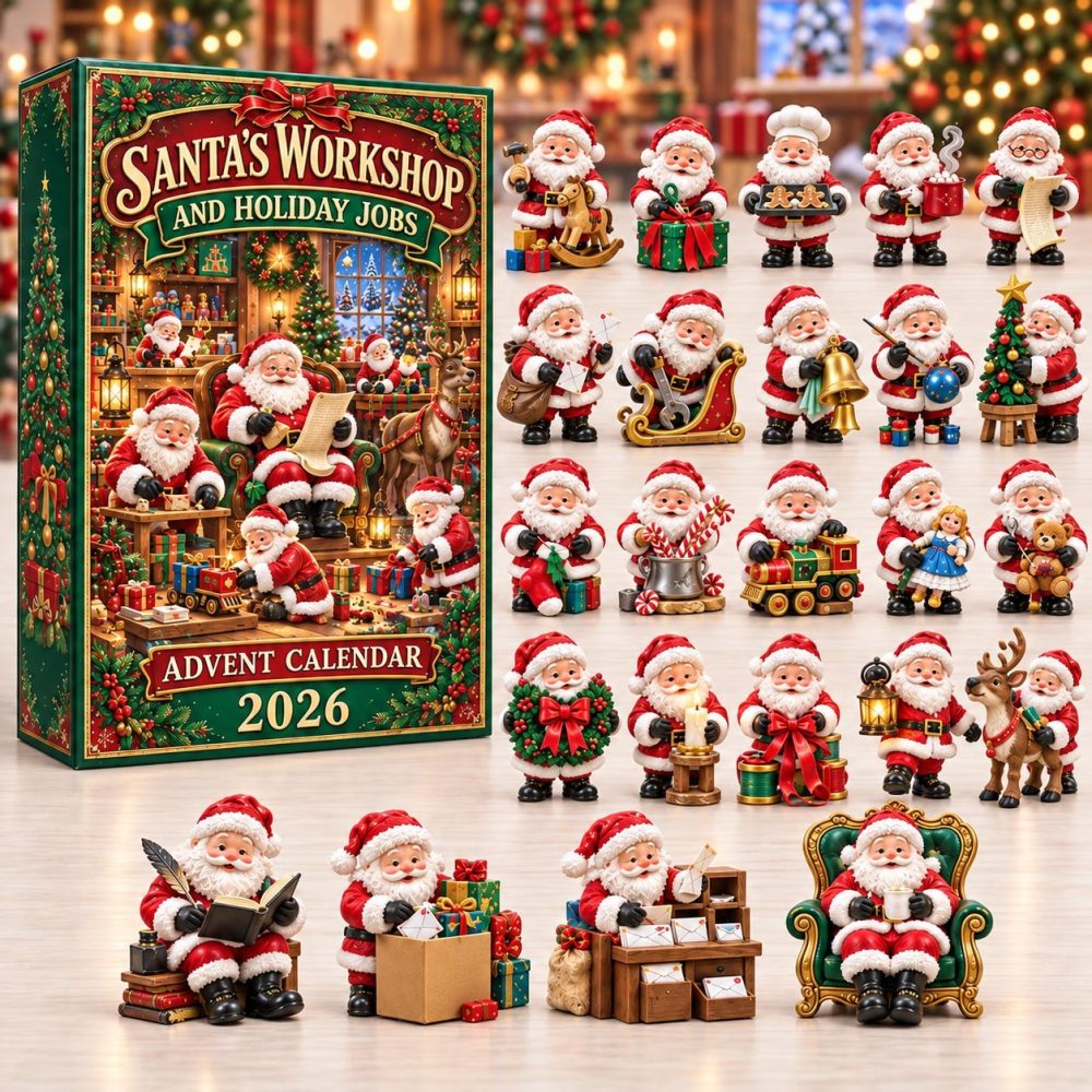 Santa'S Workshop 2026 Advent Calendar — 24-Day Acrylic Charm Countdown, North Pole Workshop Ornaments & Family Holiday Gift