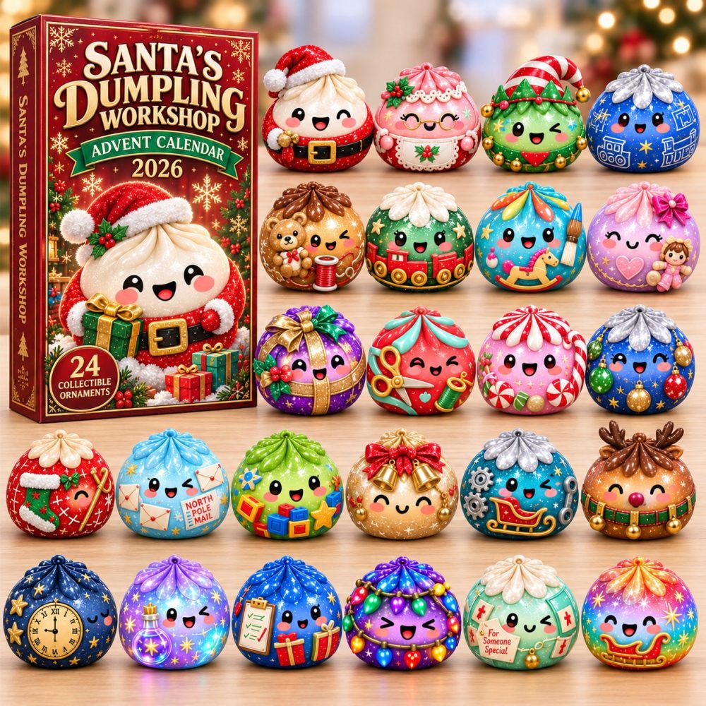 2026 Santa'S Dumpling Workshop Countdown: 24-Day Acrylic Charm Advent - Festive Elf Workshop Collectible Gift