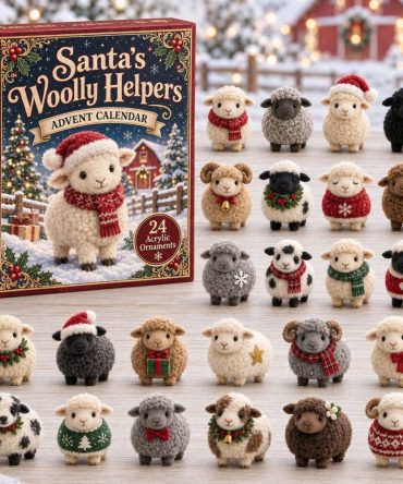 24-Day Holiday Countdown Calendar With 24 Acrylic Charms — Santa'S Woolly Helpers Collection, Perfect Christmas Gift 2026