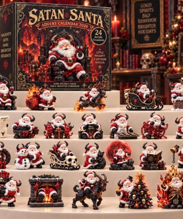 Dark Santa 'Satan Santa' Advent Calendar 2026 — 24-Day Gothic Holiday Countdown With Acrylic Charms, Unique Alternative Gift