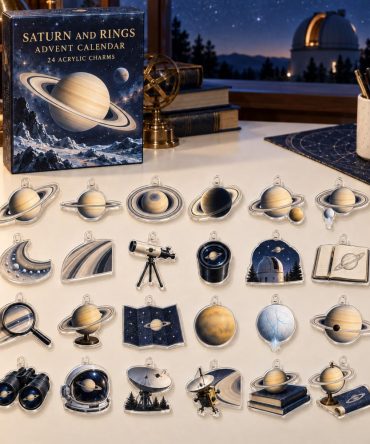 Saturn Ring Charm Countdown — 24 Acrylic Planet & Ring Charms Holiday Advent Set For Space Lovers & Collectors