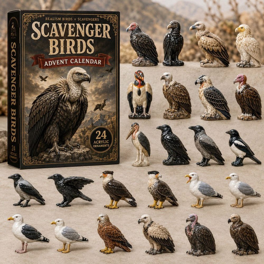 2026 Scavenger Birds Advent Calendar — 24 Acrylic Charm Countdown Featuring Wild Birds, Nature Lover Holiday Gift