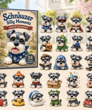 Premium Schnauzer Silly Moments Advent Calendar 2026 — 24-Day Acrylic Charms Countdown, Dog Lover Gift