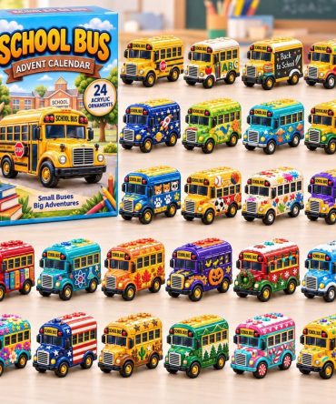 Back-To-School Bus Advent Countdown 2026 — 24-Day Acrylic Charms Calendar For Kids, Classroom & Holiday Gifts