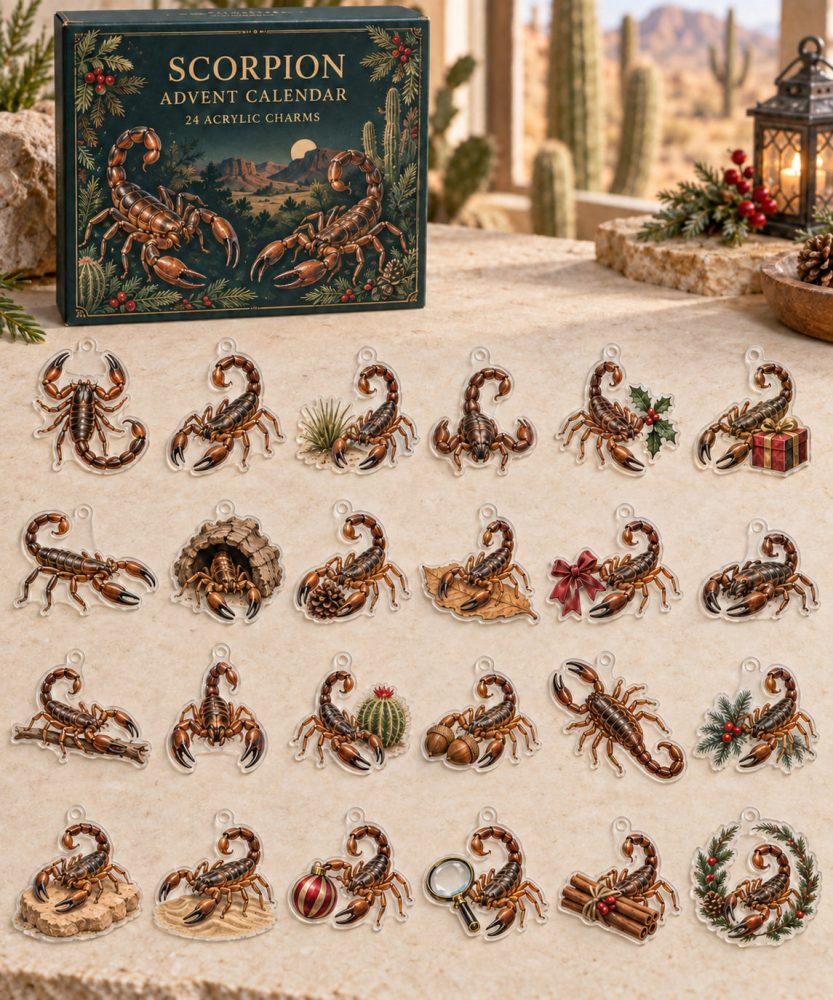 24-Day Acrylic Charm Advent Calendar — Scorpion Desert Series , Spooky & Stylish Countdown With Collectible Charms