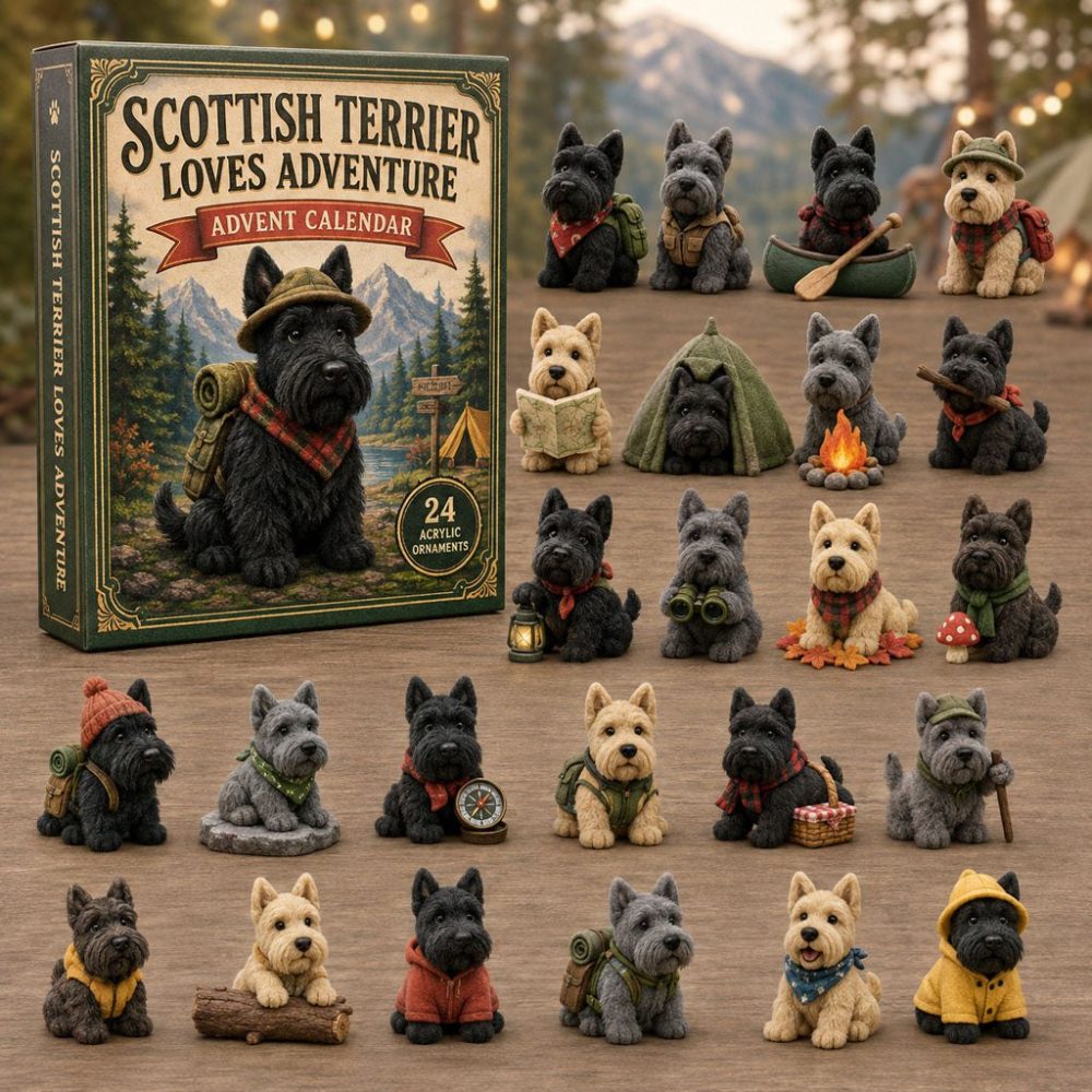 2026 Scottish Terrier Adventure 24-Day Advent Calendar — Travel & Exploration Acrylic Charms, Unique Holiday Gift For Dog Lovers