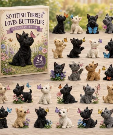 2026 Scottish Terrier Butterflies 24-Day Advent Calendar — Acrylic Charm Collector Set, Floral & Whimsical Holiday Countdown