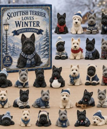 Limited-Edition 2026 Scottish Terrier Winter 24-Day Advent Calendar With 24 Acrylic Charms — Holiday Countdown Gift For Dog Lovers