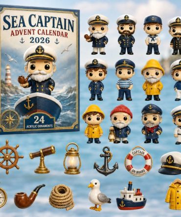 Sea Captain 24-Day Advent Calendar 2026 With Nautical Acrylic Charms — Maritime Holiday Countdown Gift For Ocean Lovers