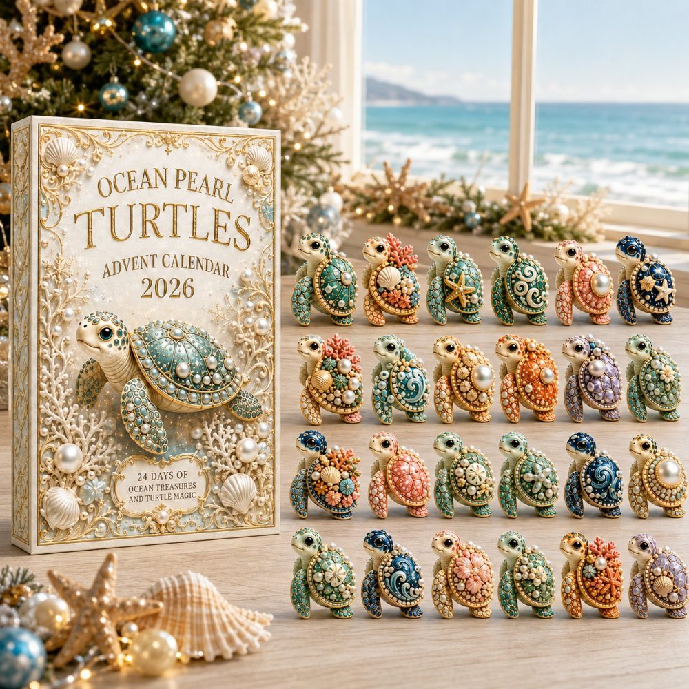 2026 Sea Turtle Holiday Countdown Calendar — 24 Ocean-Themed Acrylic Charms For Kids, Beach Lovers & Nautical Décor Gifts