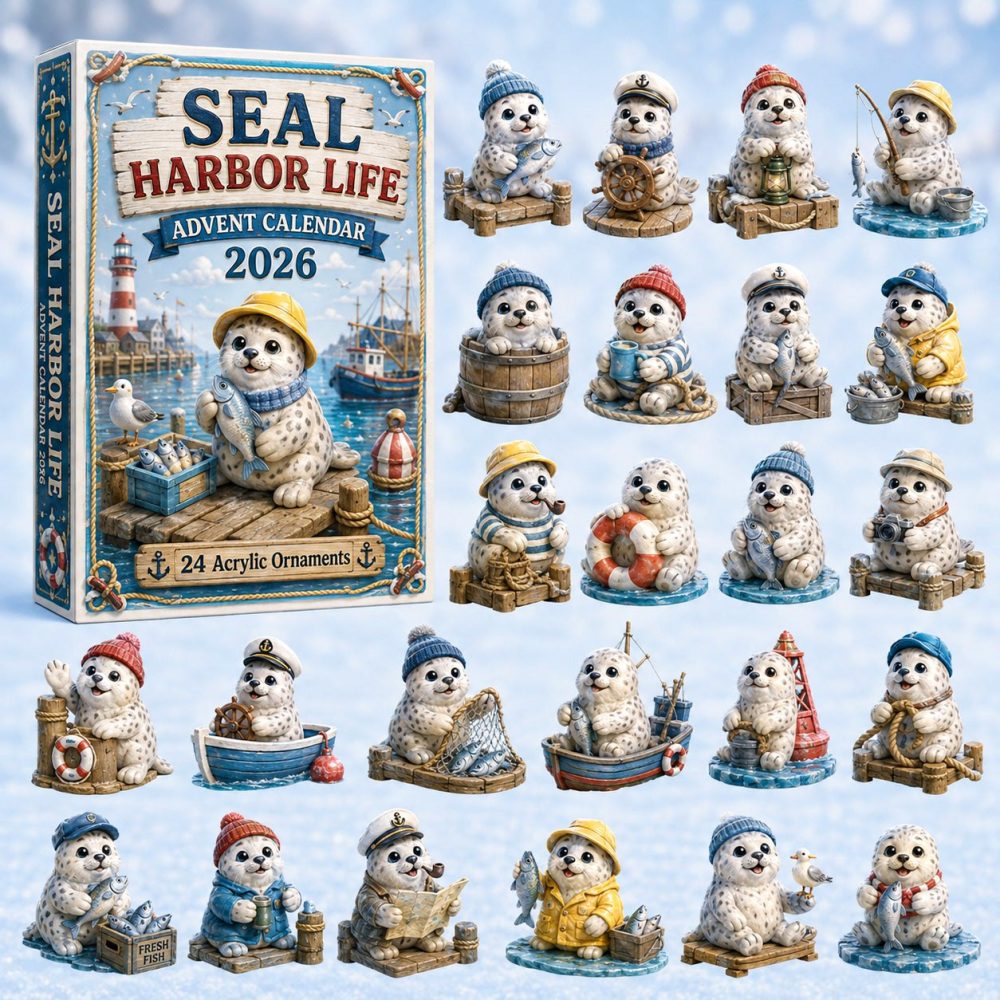 2026 Seal Harbor Life Advent Collection — 24 Nautical Acrylic Charms, Harbor Scene Minis For Ocean Lovers, Holiday Countdown Gift