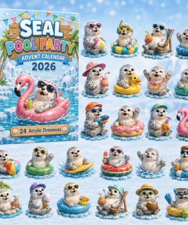 2026 Seal Pool Party Advent Calendar — 24 Beachy Acrylic Charms, Mini Seal Collectibles & Summer-Themed Countdown Gift For Kids