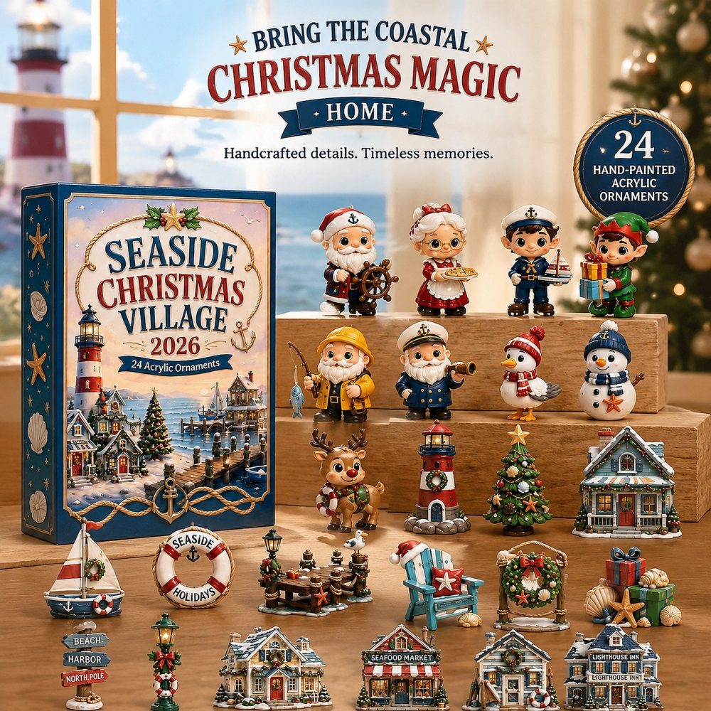Coastal Seaside Advent Calendar 2026 — 24-Day Beach-Themed Acrylic Charm Countdown For Summer-Lovers & Holiday Gift Giving