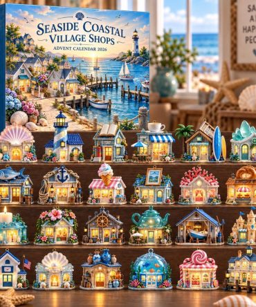Coastal Village Advent Calendar 2026 — 24-Day Acrylic Charm Countdown, Seaside Holiday Decor & Gift For Ocean Lovers