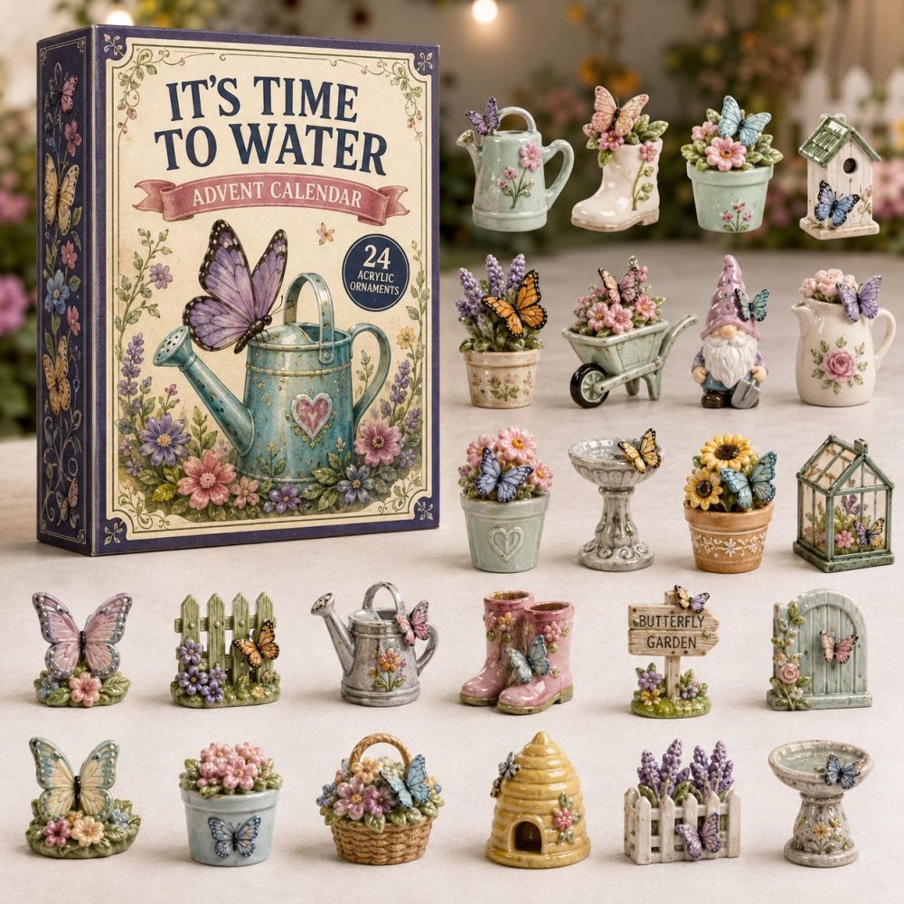 Secret Garden 24-Day Advent Calendar 2026 With Acrylic Floral Charms — Enchanted Holiday Countdown Gift Box