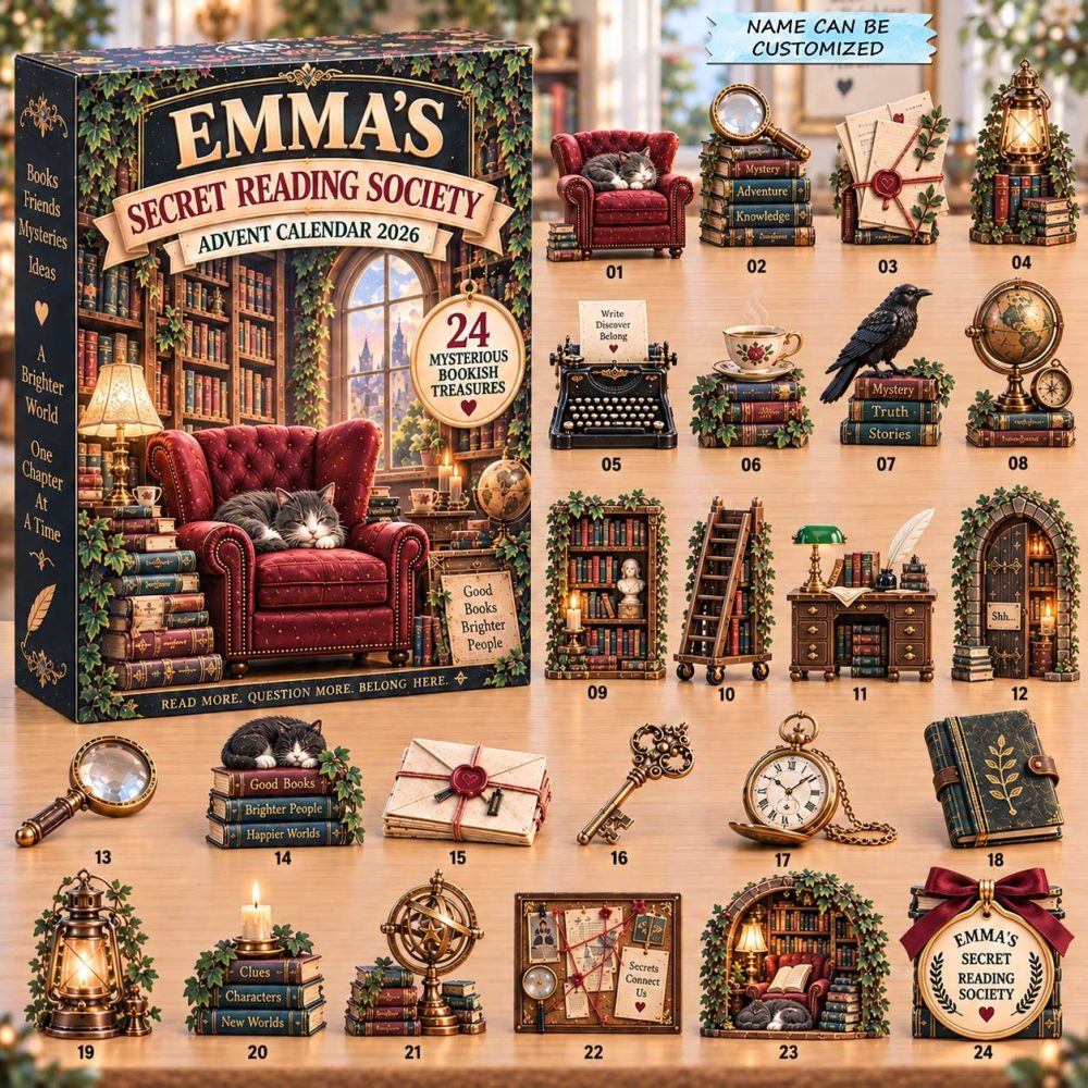 Secret Reading Society 2026 Literary Countdown — 24 Acrylic Charms, Bookish Collectibles & Mystery Gifts For Avid Readers
