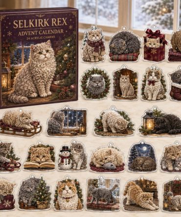 Selkirk Rex Winter Cat Charm Countdown: 24 Acrylic Feline Charms - Holiday Advent Gift For Selkirk Rex Lovers, Cat Owners & Breeders