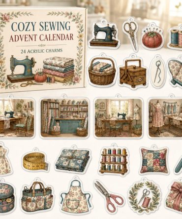 Sewing-Themed Countdown Box — 24 Acrylic Charms For Stitchers, Perfect Advent Gift For Quilters & Diy Sewing Crafts