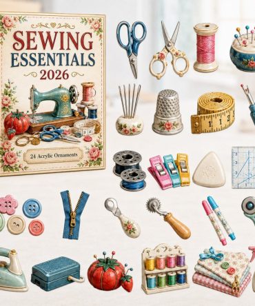 Sewing Essentials Advent Calendar 2026 — 24-Day Acrylic Charm Countdown For Quilters & Crafters , Practical Gifts & Collector Pieces