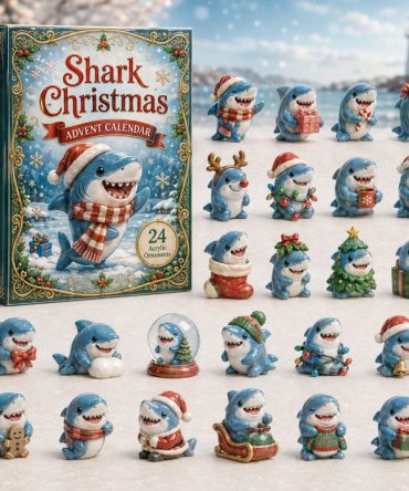 Christmas Shark 24-Day Advent Calendar 2026 With Acrylic Ocean Charms — Holiday Countdown Gift For Kids & Adults