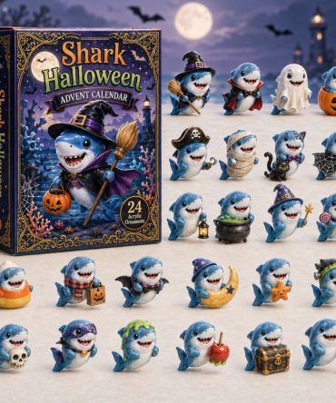 Shark-Themed Halloween Advent Calendar 2026 - 24-Day Spooky Sea Countdown With Acrylic Charms & Collectibles