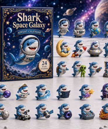 Shark Space Galaxy Countdown — 24 Sci-Fi Acrylic Charms, Cosmic Ocean-Themed Advent For Fans Of Space & Sea Creatures