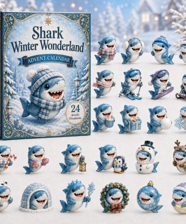 Shark Winter Wonderland Advent Pack — 24 Icy Acrylic Charms, Ocean-Themed Holiday Countdown For Shark Fans & Collectors