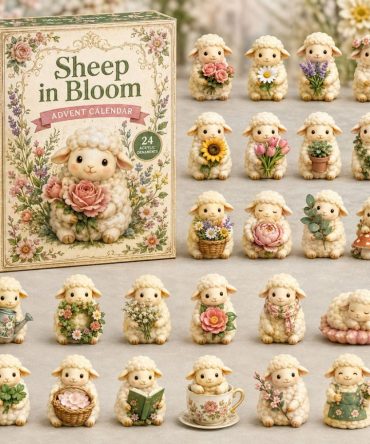 Sheep In Bloom 2026 — 24-Day Floral Sheep Advent Calendar With Spring-Inspired Acrylic Charms, Cozy Countdown Gift For Nature Lovers