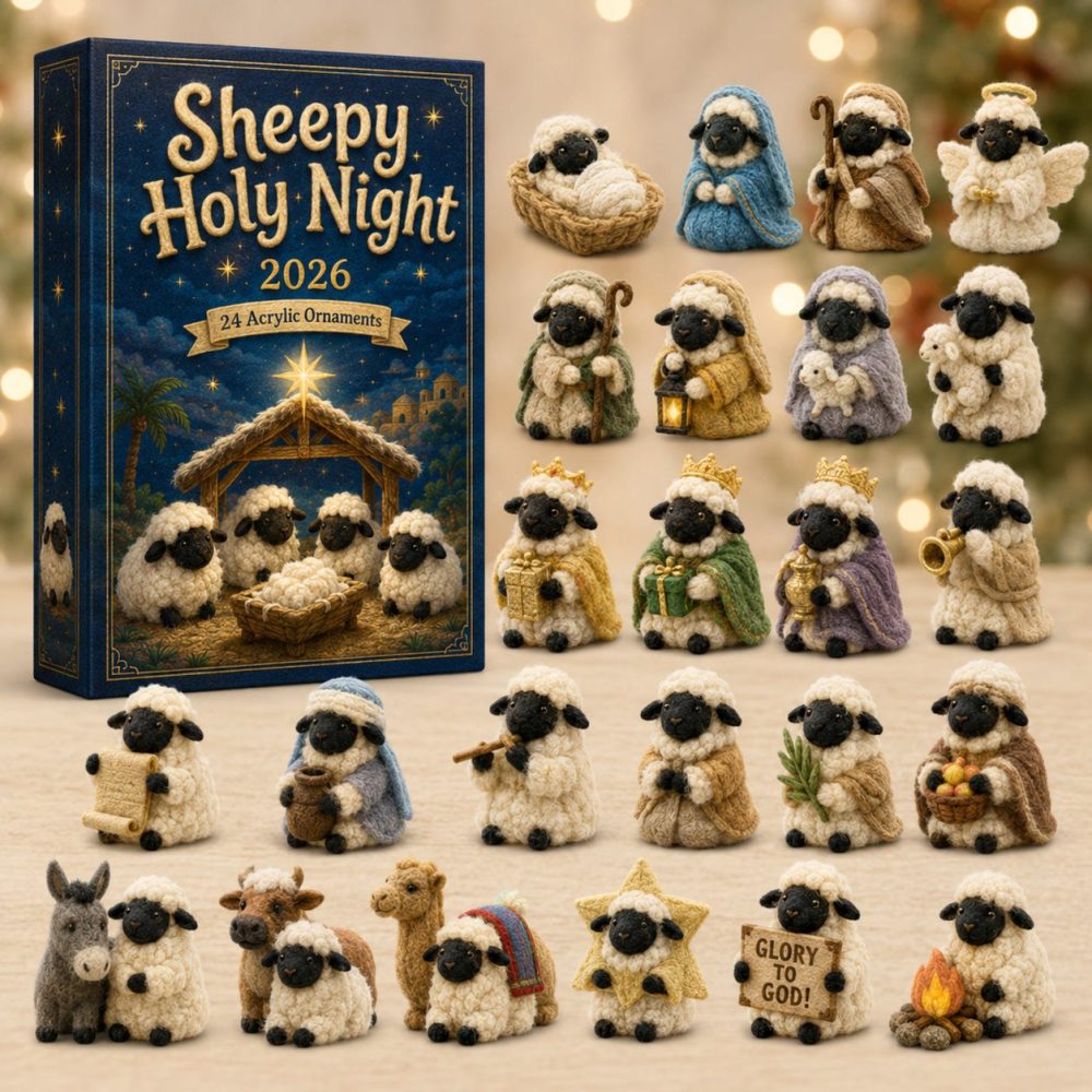 2026 Sheepy Holy Night Advent Calendar — 24 Inspirational Acrylic Charms For Religious Holiday Countdown & Gifts