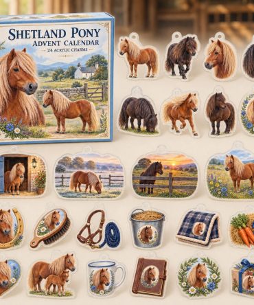 Shetland Pony Holiday Countdown Collection — 24 Collectible Acrylic Pony Charms Advent Set, Perfect Gift For Kids & Equestrian Fans