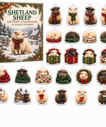 Shetland Sheep Holiday Countdown — 24 Acrylic Charm Advent Calendar, Cozy Christmas Gift For Sheep & Wool Lovers
