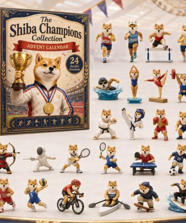 Shiba Champions 2026 Sports Countdown - 24-Day Acrylic Charm Calendar, Championship Dog Charms For Fans & Gifts
