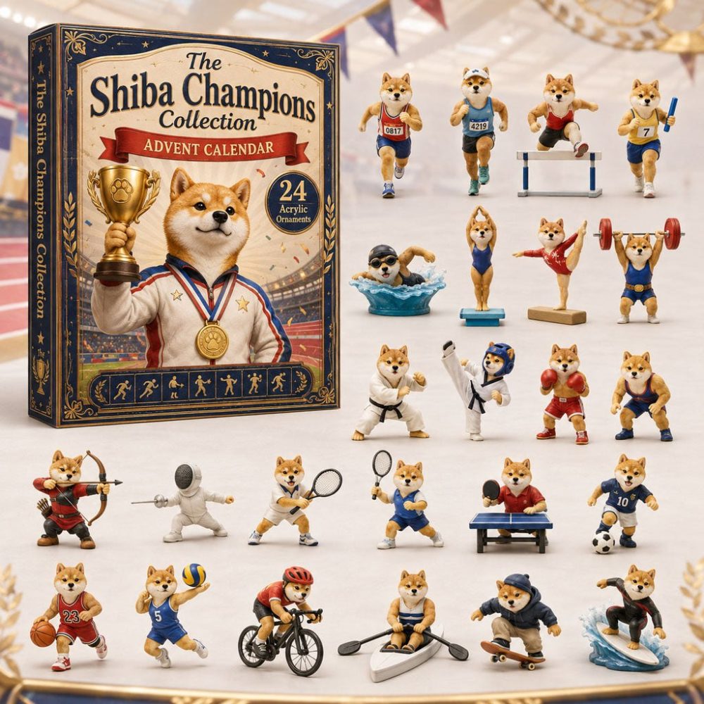 Shiba Champions 2026 Sports Countdown - 24-Day Acrylic Charm Calendar, Championship Dog Charms For Fans & Gifts