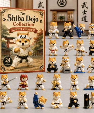 Shiba Dojo 2026 Martial Arts Countdown - 24-Day Acrylic Charm Advent Calendar, Karate Dog Charms & Giftable Set