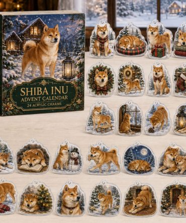 Shiba Inu Winter Holiday Countdown Advent Calendar — 24 Limited-Edition Acrylic Dog Charms, Perfect Gift For Dog Lovers