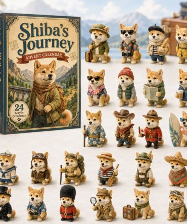 Shiba Inu Journey Countdown Collection — 24 Acrylic Charms, Travel & Adventure Dog-Themed Advent Set For Fans