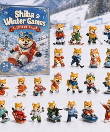 Shiba Winter Games 2026 Countdown - 24-Day Acrylic Charm Advent Calendar, Snowy Shiba Collectibles & Holiday Gift