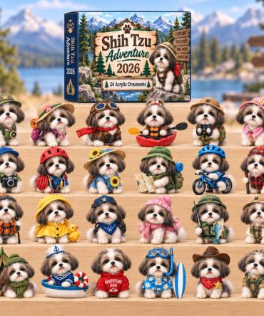 Shih Tzu Adventure Holiday Countdown 2026 — 24 Travel & Adventure Acrylic Charms, Playful Dog-Themed Gift And Collectible Display