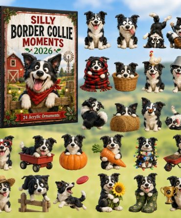 Border Collie Holiday Countdown Set — 24-Day Acrylic Charm Advent For Dog Lovers, Collectible Ornaments & Gift-Ready Box