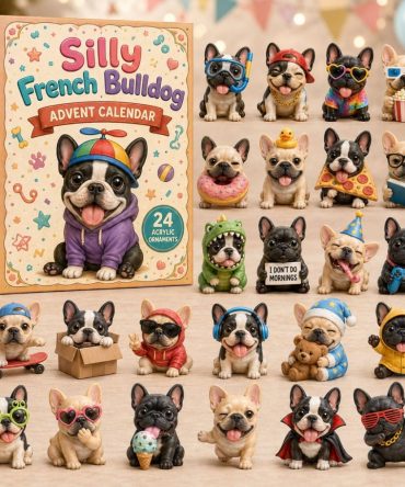 2026 Silly French Bulldog Countdown — 24-Day Acrylic Charm Advent Calendar, Funny Dog Gift For Frenchie Fans & Pet Lovers