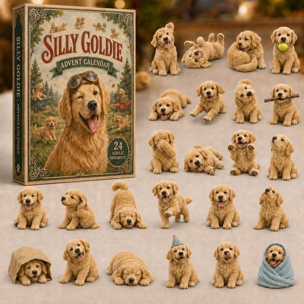 Silly Goldie 2026 — 24-Day Playful Advent Calendar With Whimsical Acrylic Goldie Charms, Fun Holiday Countdown For Kids & Pet Fans