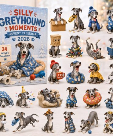 2026 Silly Greyhound Moments Countdown — 24 Sleek Acrylic Charms, Elegant Dog Advent Calendar & Collector Gift For Greyhound Fans