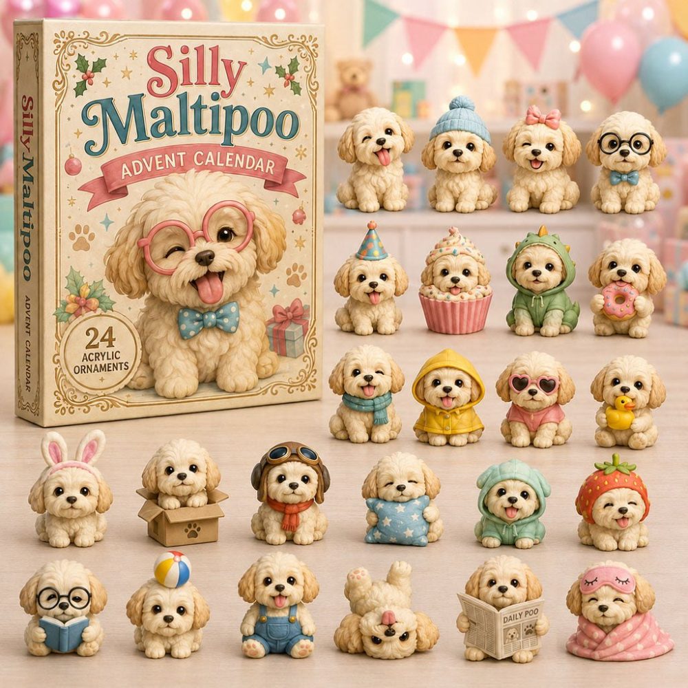 2026 Silly Maltipoo Countdown Calendar — 24 Playful Acrylic Charms, Cute Dog-Themed Advent Gift & Delightful Home Display