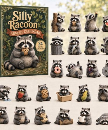 2026 Silly Raccoon Advent Calendar — 24 Playful Acrylic Charm Countdown, Fun Wildlife Gift For Kids & Families