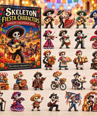 Skeleton Fiesta Advent Calendar 2026 - 24 Day Halloween-Style Acrylic Charms For Spooky Holiday Collectors & Gifts