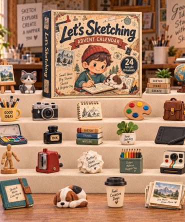 Sketching & Drawing Holiday Countdown 2026 — 24 Artist Acrylic Charms, Creative Advent Set For Sketchers & Art Students