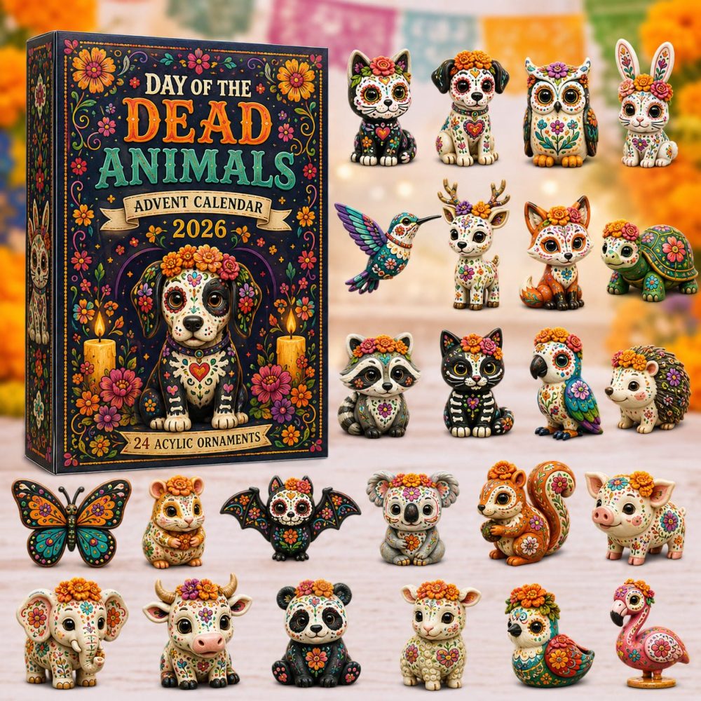 Skull Animals Advent Countdown 2026 — 24-Day Acrylic Charms Featuring Whimsical Skull Animal Art, Collector'S Edition