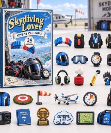 Skydiving Thrill 2026 Countdown — 24-Day Acrylic Charm Advent Calendar For Extreme Sports Fans & Gift Ideas